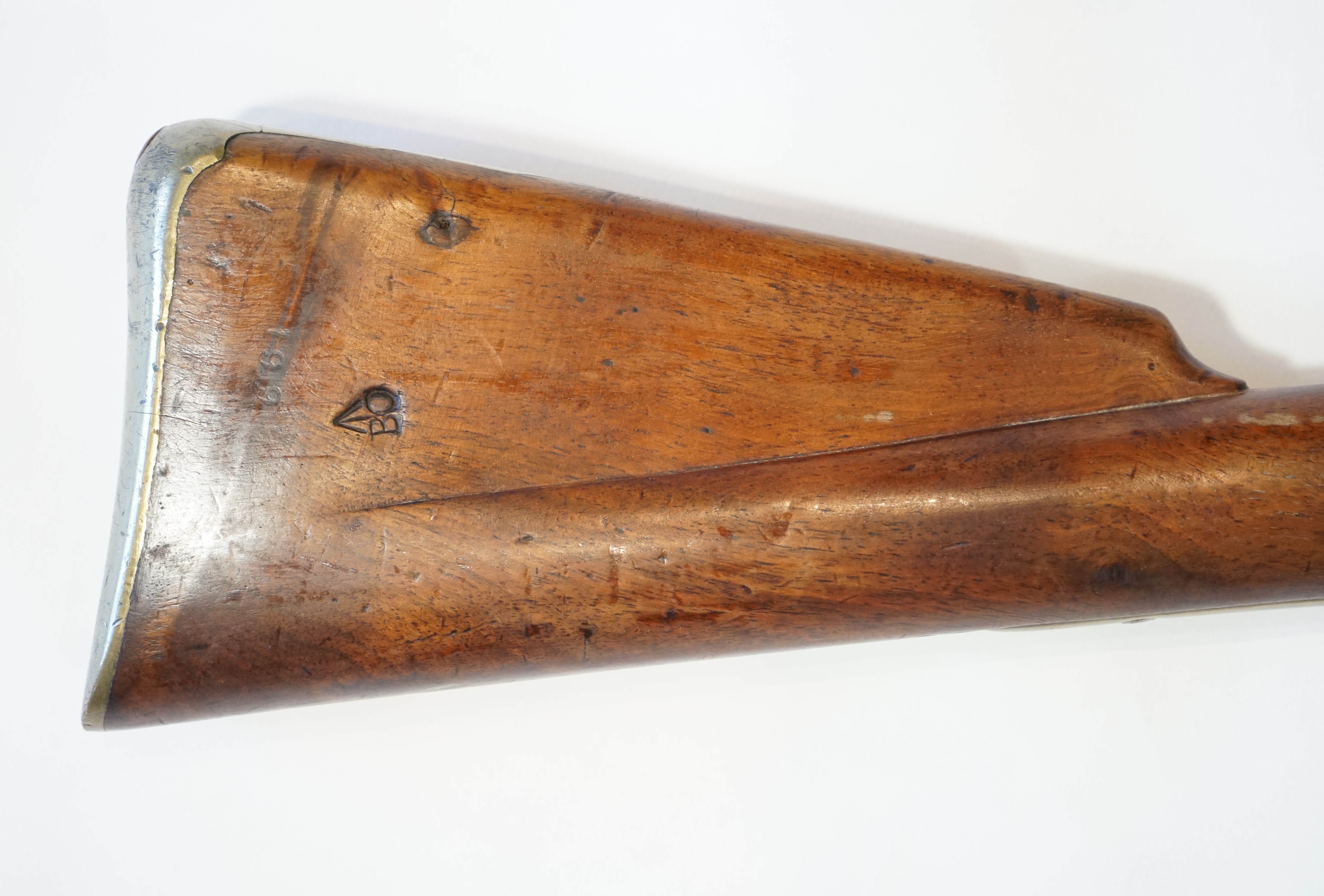 A 10 bore Brown Bess British military flintlock musket, barrel length 36.5 inches